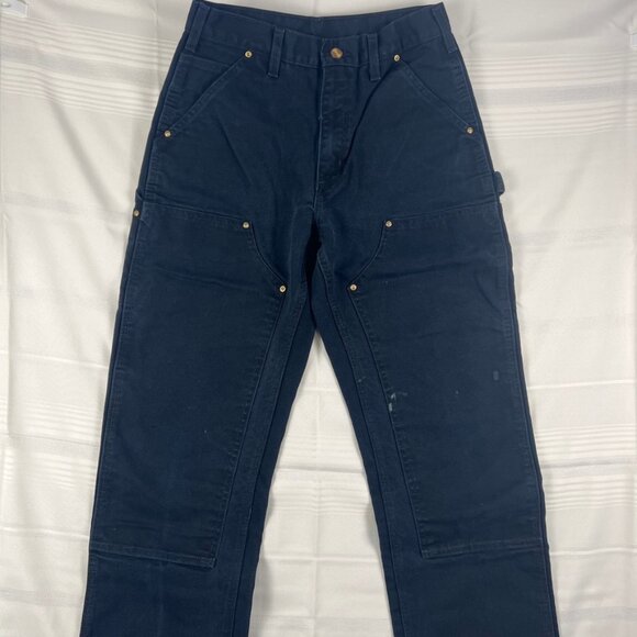 2011 Carhartt Double Knee Dungeree Fit Pants BL01 BLK 30x30 fits 28x29 measure - Picture 1 of 16